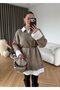 Women's Shirt Detail Knit Dress ( Belt Not Included ) - 4
