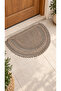 Handmade Natural Textured Half Moon Braided Door Mat Bohemian Decorative Design - 3