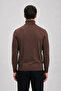 Men's Premium Winter Dark Brown Full-Collar Knit Sweater - 6