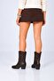 Laceless Zippered Genuine Leather Embroidered Short Cowboy Boots 346-1403 Women's Boots - 4