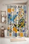 Sailboats and Lemons Patterned Bathroom Curtain, Shower Curtain, Bathtub Curtain 175X200Cm