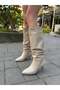 Women's Oslo Cream Heeled Bellows Stylish Style Daily Comfortable Boots - 5