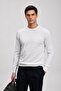 Men's Trendy Crew Neck Comfortable White Knitwear Sweater