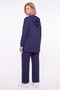 Women's Navy Blue Seasonal Front Zipper Hooded Sweatshirt Set with Stone Detail and Accessories - 5
