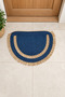 Handmade Natural Textured Half Moon Braided Door Mat Bohemian Decorative Design - 4
