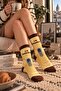 I Love Istanbul Patterned Unisex Socks Yellow Brown ❤️ 🏙️ - 2