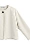 1049 Women's Crew Neck Single Button Short Cashmere Poncho Jacket White - 3