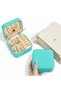 Portable Mirrored Jewelry Box Travel Type Zipper Jewellery Organizer Ring Earrings Necklace Storage Case - 7