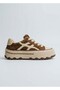 26K366 Genuine Leather Suede Lace-Up Sneaker Sports Shoes for Women