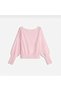 Women's Asymmetrical Boat Neck Trendy Rib Cut Popular Pink Knitwear Sweater - 2
