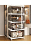 4-Tier Plastic Storage Cabinet with Transparent Doors and Wheels, 50 x 32 x 113 cm - 3