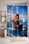 Catanic Patterned Bathroom Curtain, Shower Curtain, Bathtub Curtain 175X200Cm