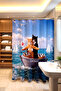 Catanic Patterned Bathroom Curtain, Shower Curtain, Bathtub Curtain 175X200Cm - 3