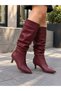 Women's Oslo Burgundy Heeled Bellows Stylish Casual Comfortable Boots - 4