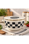 Elite Class Enameled 24 cm Checkered Mixing Bowl 4.75ml - 2