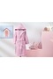 15 Year Old Girl's Hooded Velvet Cotton Bathrobe-Unicorn Pink - 2