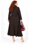 Plus Size Polo Neck Jacquard Patterned Long Sleeve Relaxed Fit Women's Midi Dress - 2