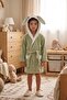 Hooded 100% Cotton Velvet Children's Bathrobe - 2