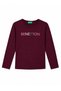 Girl's Logo Printed Long Sleeve T-Shirt 6-14 Years Old Bordo