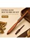 Milano Professional Extra-Slim Wooden Round Hair Brush M7181 with Sectioning Tool, Ball-Tipped Nylon Bristles and Square-Sided Handle for Precision Blow-Drying & Styling, Made in Italy - 7