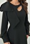 Black Front-Draped Shoulder Bow Dress - 4