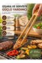 30 cm Natural Bamboo Kitchen Tongs Salad Serving Tongs Grilled Meat Bread Pasta Serving Tool - 4