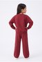 Cichlid Girls' Three-Threaded My Hearth Wide-Leg Sweatpants Set Burgundy - 2