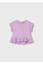 Baby Girl Combed Cotton Shorts Set with 2 T-Shirts Lilac - 5