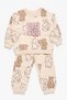 Baby Girl Too Cute Tedy Tracksuit Set Beige - 3