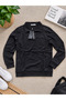 Men's Black Tracksuit Set with Zipper Pockets, Stand-Up Collar, Comfortable Fit, Sporty Stylish Casual Tracksuit Set, 78% Cotton, 16% Polyester, 6% Lycra - 3