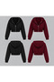 Pack of 2 Black and Burgundy Crop Zippered Cardigans - 2