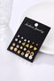Women's 12-Piece Earring Set with Pearl Stones, Heart Triangle and Geometric Model