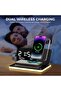 7 in 1 Wireless Charging Station, Adjustable Brightness Night Light,30W Multi Device Fast Charging, - 7
