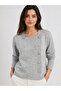 Square Collar Buttoned Knitwear Sweater - Gray
