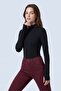 2-Black Half Turtleneck Finger Loop Long Sleeve Body/Blouse - Pack of 2 - 5