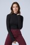 2-Black Half Turtleneck Finger Loop Long Sleeve Body/Blouse - Pack of 2 - 4
