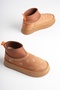 Women's Tan Embroidered 5cm Thick Sole Casual Winter Boots - 7