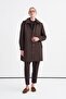 Hooded Pocket-Covered Short Brown Coat 13876 - 4