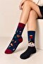 Wine Themed Patterned Unisex Socks - – Asymmetrical Wine Design 🍷 - 2