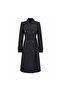 Shirt Collar Belted Black Trench Coat 13751 - 6