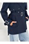 Eyelet Buttoned Belted Trench Jacket - 4