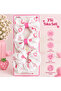 3-Piece Bow Set for Girls - Cherry Pattern - Strawberry Pattern - Mushroom Pattern - Flower Pattern - Ribbon Pattern - Apple Pattern - Bow Hair Clip - Elastic Bow - Stylish Hair Accessory 🎀 🍒 🍓 🍄 🌸 🎀 🍎