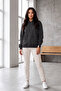 Women's Smoked Hooded Sweatshirt with Side Pockets, 3 Thread Count Soft Puff Fabric - 3