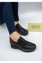 5507 Eren Shoes&Bag Genuine Leather Printed Wedge Heels Women's Casual Shoes Real Leather Black Matte Printed - 8