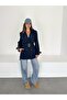 Eyelet Buttoned Belted Trench Jacket