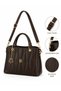 Mother / Women's / Geometric Stitched / Shoulder Bag / 3 Compartments / Back Pocket / Long Strap / Handbag - 2