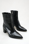Women's Heeled Boots Black Yanki Wrinkled Patent Leather Side Zipper Non-Slip Thermo Sole Water Resistant - 3