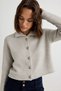 Melange Metal Buttoned Polo Collar Knitwear Cardigan Aw26Hi0031 - 2
