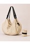 Foldable Accordion Beige Shopping Bag Travel Bag Grocery Bag Sports Bag Backpack - 5
