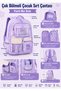 Children's School Bag with Floral Pattern, 7 Compartments, Spine Support